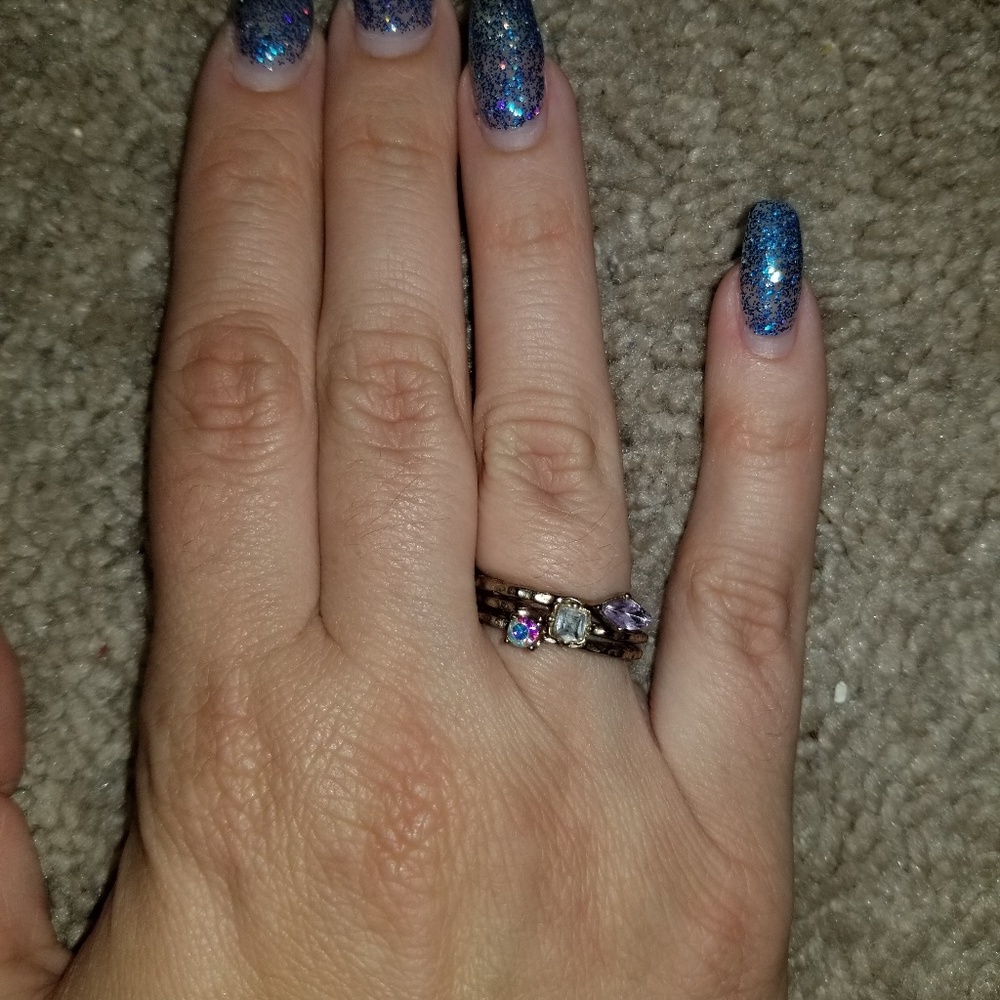 Nwot Stackable Ring Set With Jewels - image 2